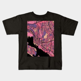 San Diego Map Pattern in Purple & Pink Kids T-Shirt